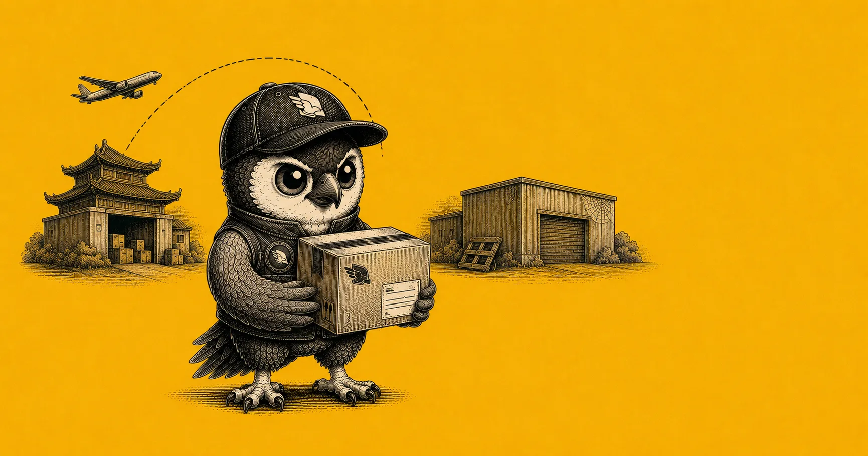 Peregrine mascot Perry running a China-based 3PL warehouse: the new standard for DTC fulfillment